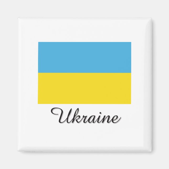 Ukrainas Flagga Design Magnet (Framsidan)