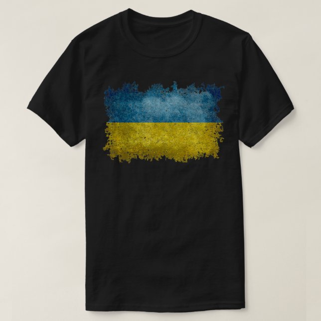 Ukrainas Flagga Distress Stil Pullove T Shirt (Design framsida)