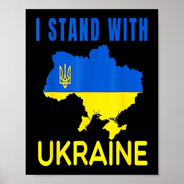 Ukrainas flagga emblem karta patriot poster (Framsidan)