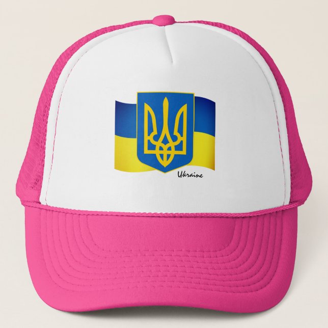 Ukrainas flagga, Emblem & Ukraina mode /sport Keps (Framsida)