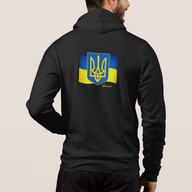 Ukrainas flagga, Emblem & Ukraina mode /sport T Shirt (Baksida)