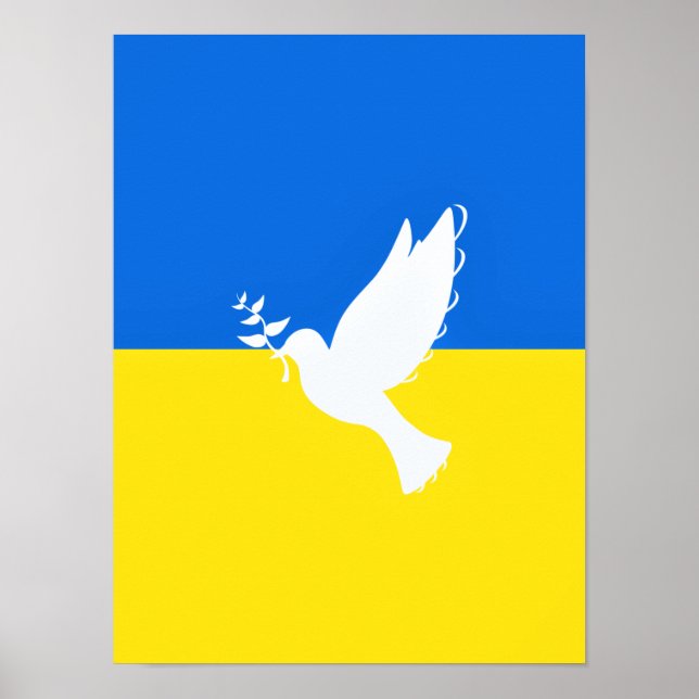 Ukrainas flagga - Fredsdubben - Frihet - Fred  Poster (Framsidan)