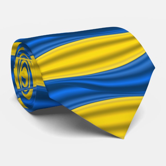 Ukrainas Flagga - Frihet för Ukraina - Stöd Slips (Rullad)