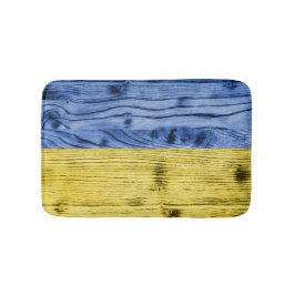 Ukrainas flagga gult blue wood struktur mönster badrumsmatta