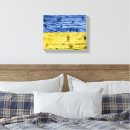 Ukrainas flagga gult blue wood struktur mönster canvastryck