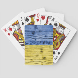 Ukrainas flagga gult blue wood struktur mönster casinokort