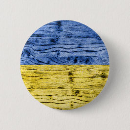 Ukrainas flagga gult blue wood struktur mönster knapp