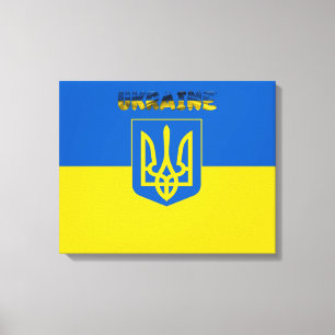 Ukrainas flagga-Jackande av arm Canvastryck
