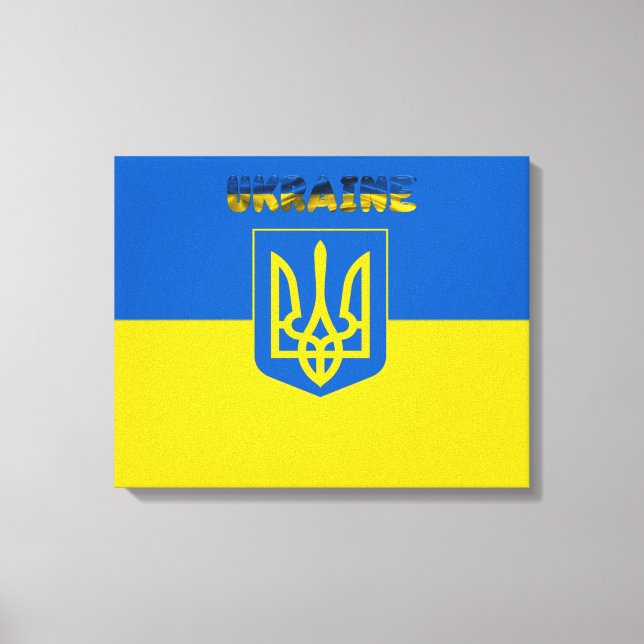 Ukrainas flagga-Jackande av arm Canvastryck (Framsida)