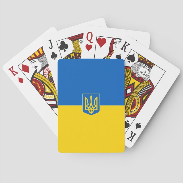 Ukrainas flagga-Jackande av arm Casinokort (Baksidan)