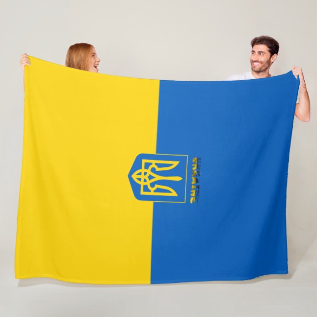 Ukrainas flagga-jackande av arm fleecefilt (På plats)