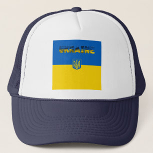 Ukrainas flagga-jackande av arm keps