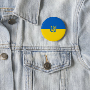 Ukrainas flagga-Jackande av arm Knapp