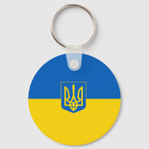 Ukrainas flagga-Jackande av arm Nyckelring