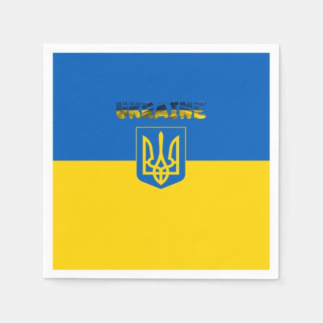 Ukrainas flagga-Jackande av arm Pappersservett (Framsidan)