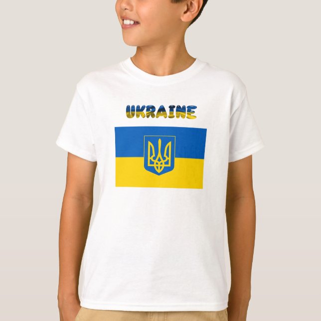 Ukrainas flagga-Jackande av arm T Shirt (Framsida)