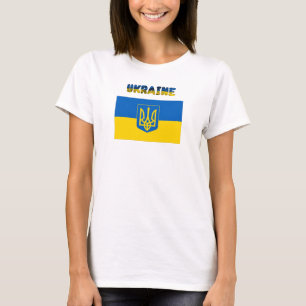 Ukrainas flagga-jackande av arm t shirt