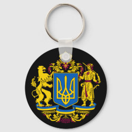Ukrainas flagga Jackar nationssymbolen arm tryzub Nyckelring