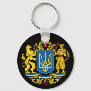 Ukrainas flagga Jackar nationssymbolen arm tryzub Nyckelring