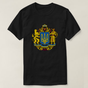 Ukrainas flagga Jackar nationssymbolen arm tryzub T Shirt