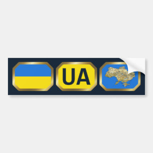 Ukrainas Flagga-kod för stötfångare Bildekal