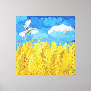 Ukrainas Flagga liggande Canvastryck