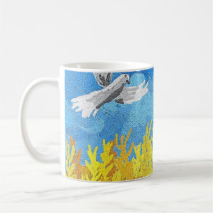 Ukrainas Flagga liggande Kaffemugg