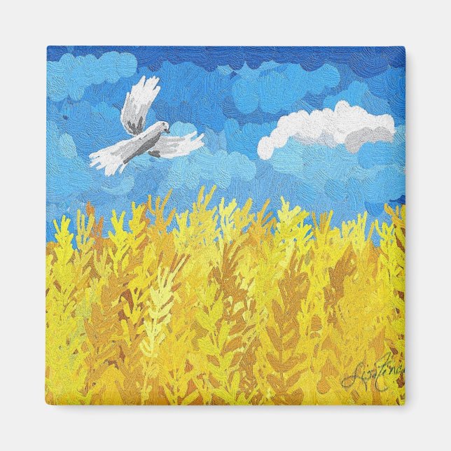 Ukrainas Flagga liggande Magnet (Framsidan)