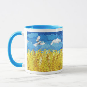 Ukrainas Flagga liggande Mugg