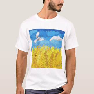 Ukrainas Flagga liggande T Shirt