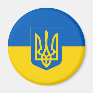Ukrainas flagga med jackande av arm magnet
