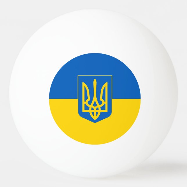 Ukrainas flagga med jackande av arm pingisboll (Framsidan)