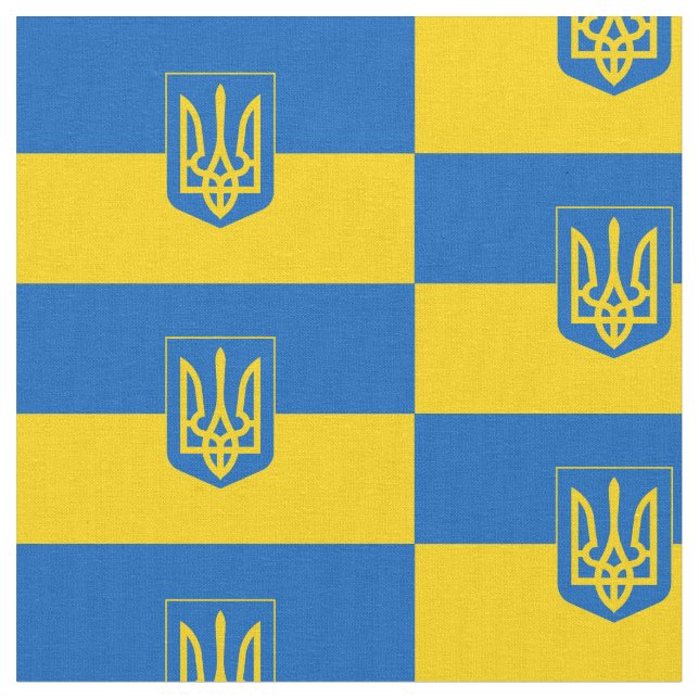 Ukrainas flagga med jackande av arm tyg (Närbild)