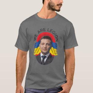 Ukrainas Flagga med president Volodymyr Zelensky T Shirt