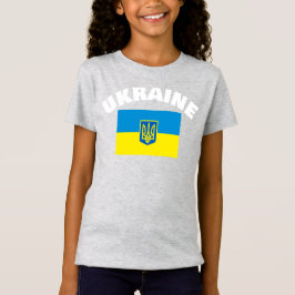 Ukrainas Flagga med Tryzub Shield T Shirt