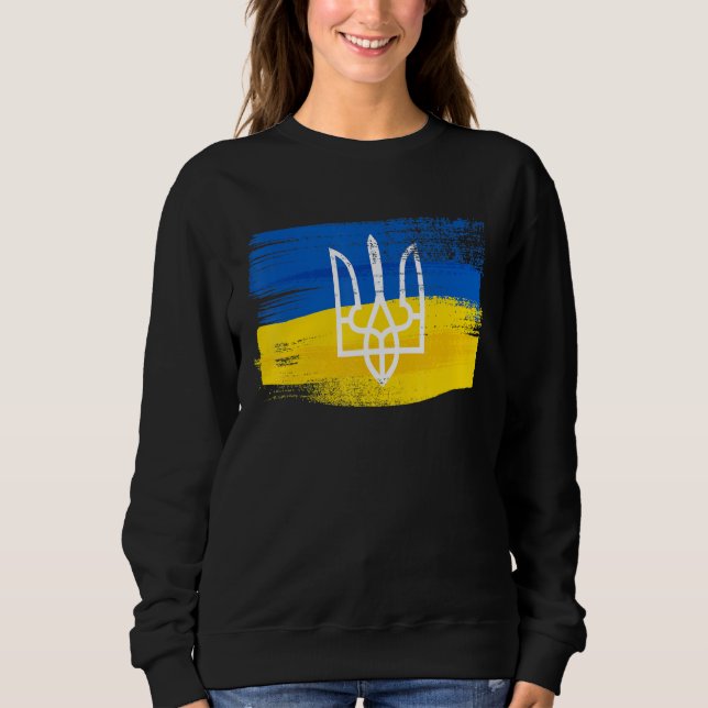 Ukrainas Flagga och Jacka av Arm Paskriven ukrains T Shirt (Framsida)