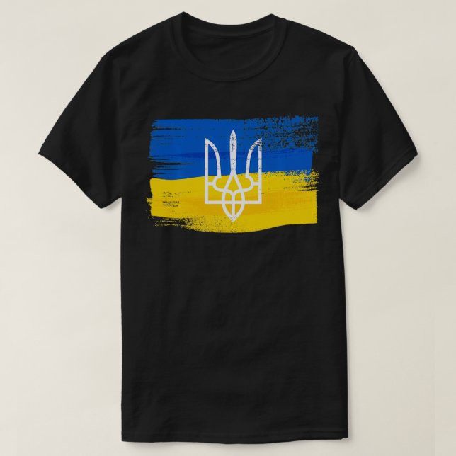 Ukrainas Flagga och Jacka av Arm Pavisserligen ukr T Shirt (Design framsida)