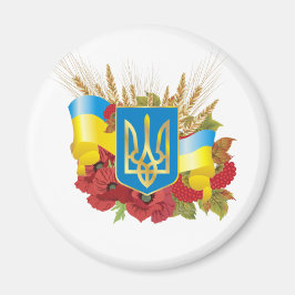Ukrainas flagga och jackar om arm. magnet