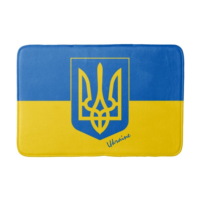 Ukrainas flagga och Ukraina Bathroom / Bath Mat Badrumsmatta (Framsidan)