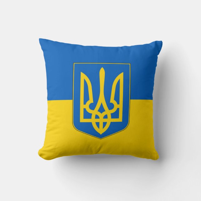 Ukrainas Flagga om amerikanska MoJo Pillow Kudde (Framsida)