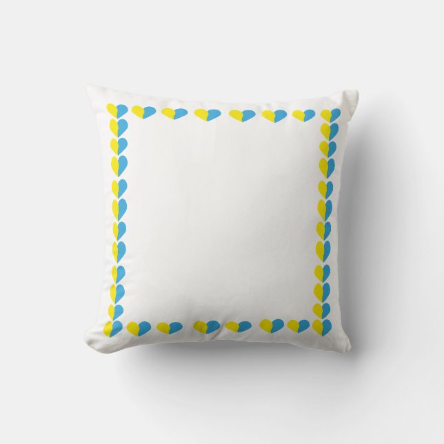 Ukrainas flagga om enkel design för hjärtat kudde (Framsida)