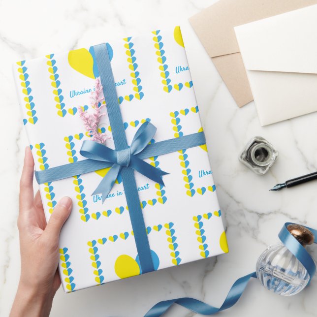 Ukrainas flagga om enkel design för hjärtat presentpapper (Gifting)