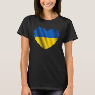 Ukrainas Flagga om formen av Ukraina i hjärtat T Shirt