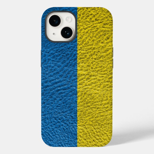 Ukrainas flagga på läder (Baksida)