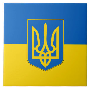 Ukrainas Flagga på Tile Kakelplatta