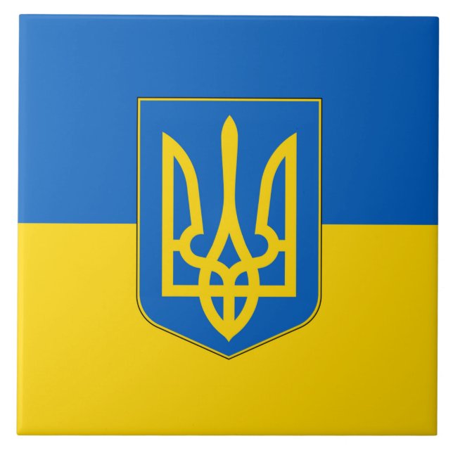 Ukrainas Flagga på Tile Kakelplatta (Framsidan)