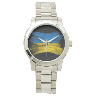 Ukrainas flagga-penseldrag, nationell flagga armbandsur