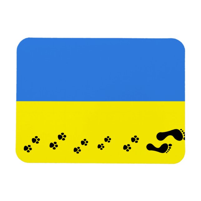 Ukrainas Flagga, Rädda djuren Magnet (Horisontell)