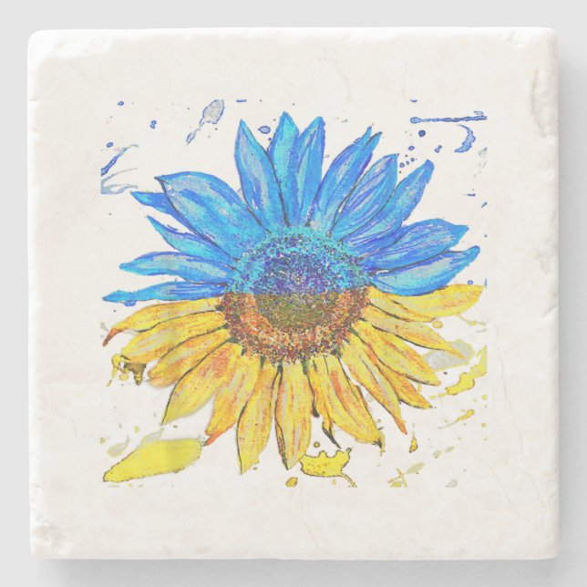 Ukrainas Flagga Solrosols Vintage Shirt Ukrainsk S Stenunderlägg (Framsidan)