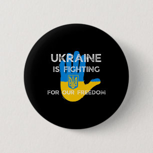 Ukrainas Flagga som stöder design Ukraina i kampen Knapp